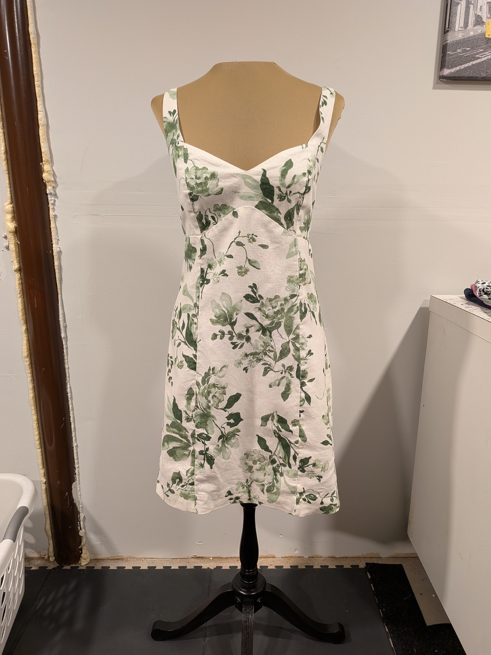 Abercrombie & Fitch White & Green Floral Sundress